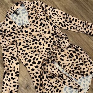 Aqua Animal Print Blouse